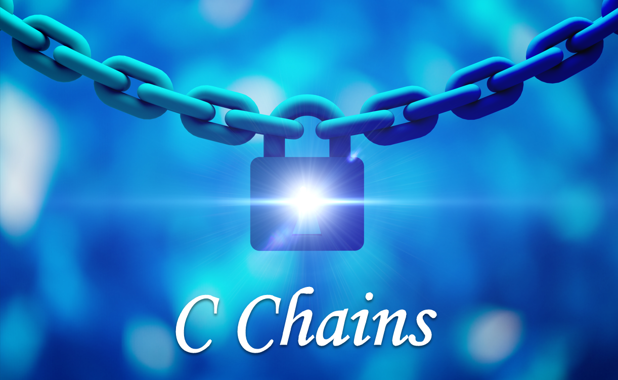 C Chains lock with radiant keyhole — product emblem